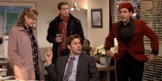 Some of the main cast in "Classy Christmas" in The Office.