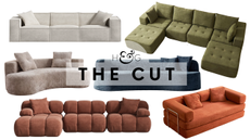Six of 2027's most stylish boneless couches in various styled pictured against a white background.