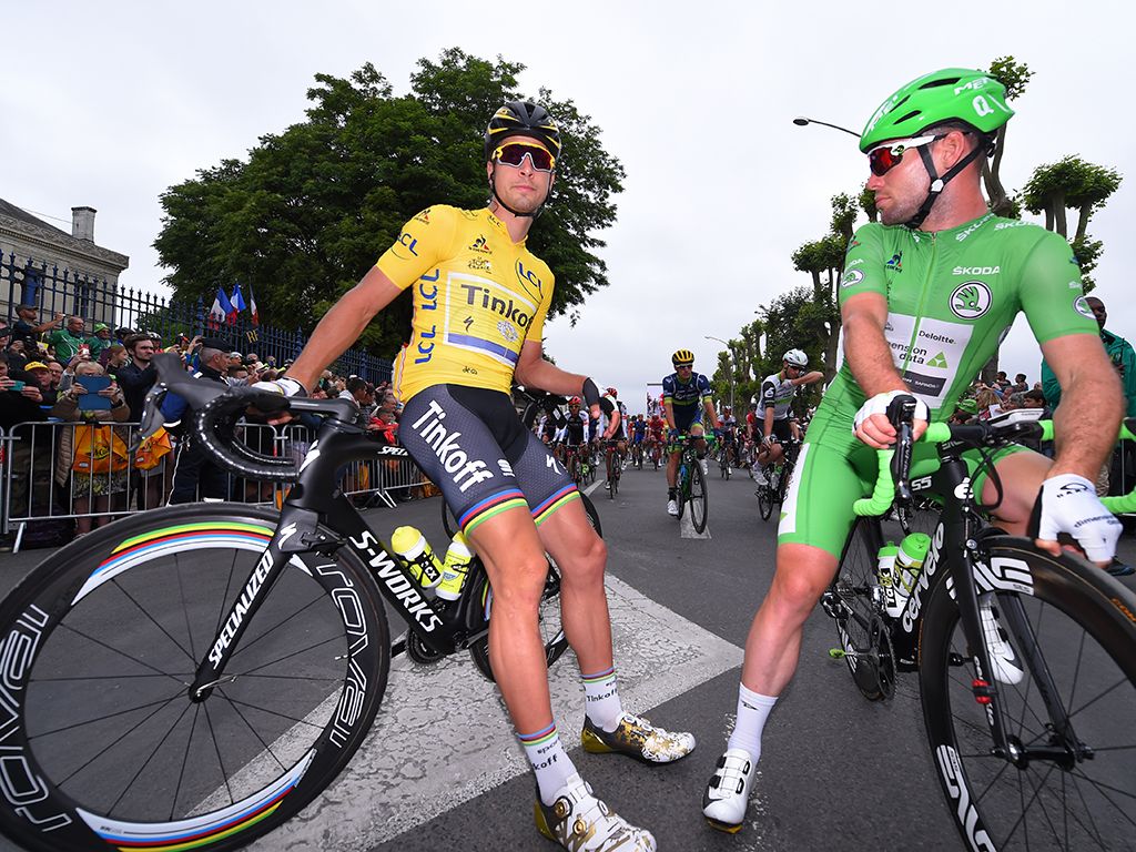 Mark Cavendish and Peter Sagan at the 2016 Tour de France
