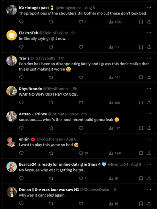 Tweets reacting to unreleased Life By You screenshots