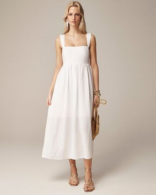 Squareneck Midi Dress in Linen