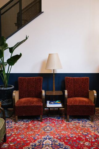 An elegant sitting area in the Publishing House hotel