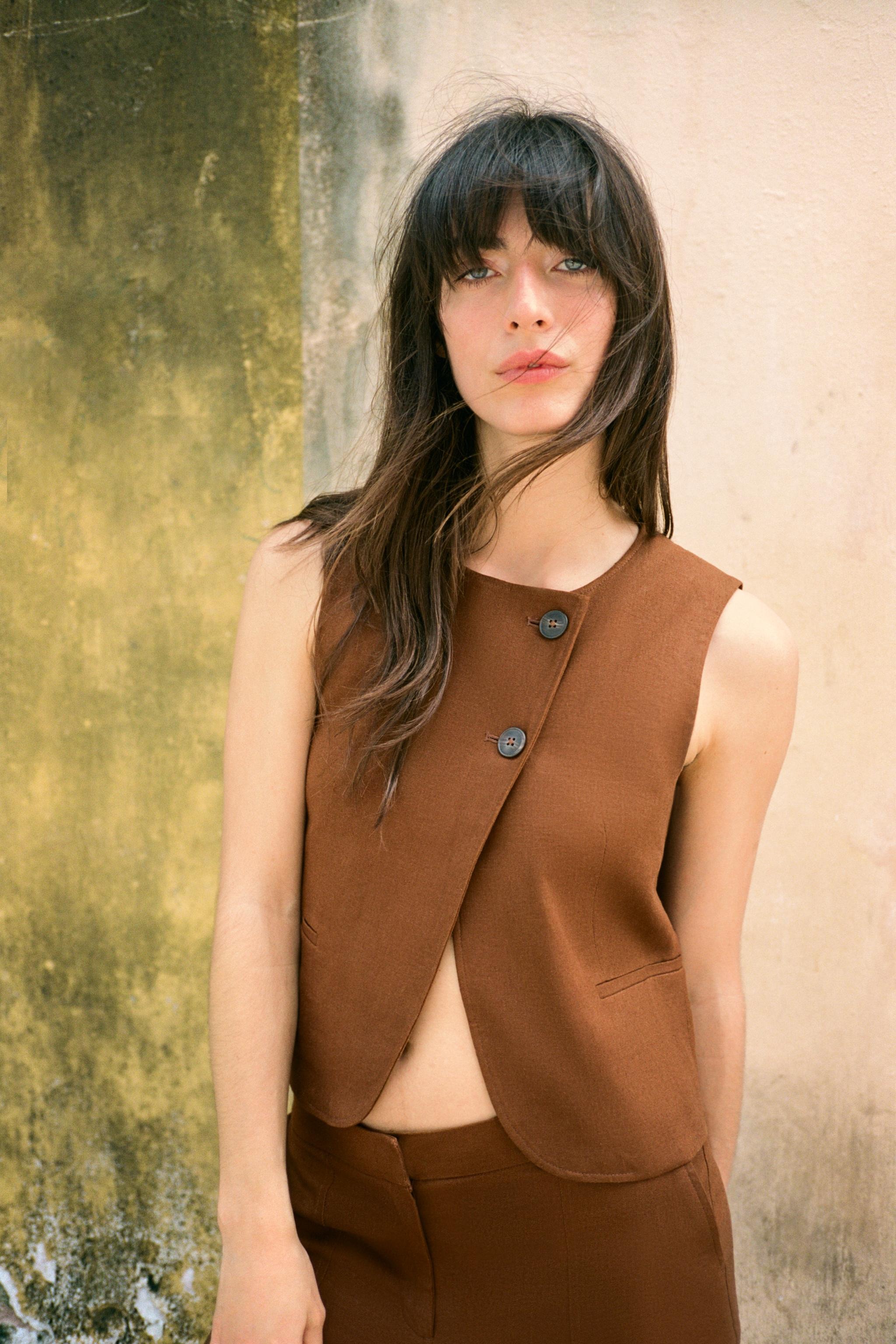 Zara, Double Breasted Linen Vest