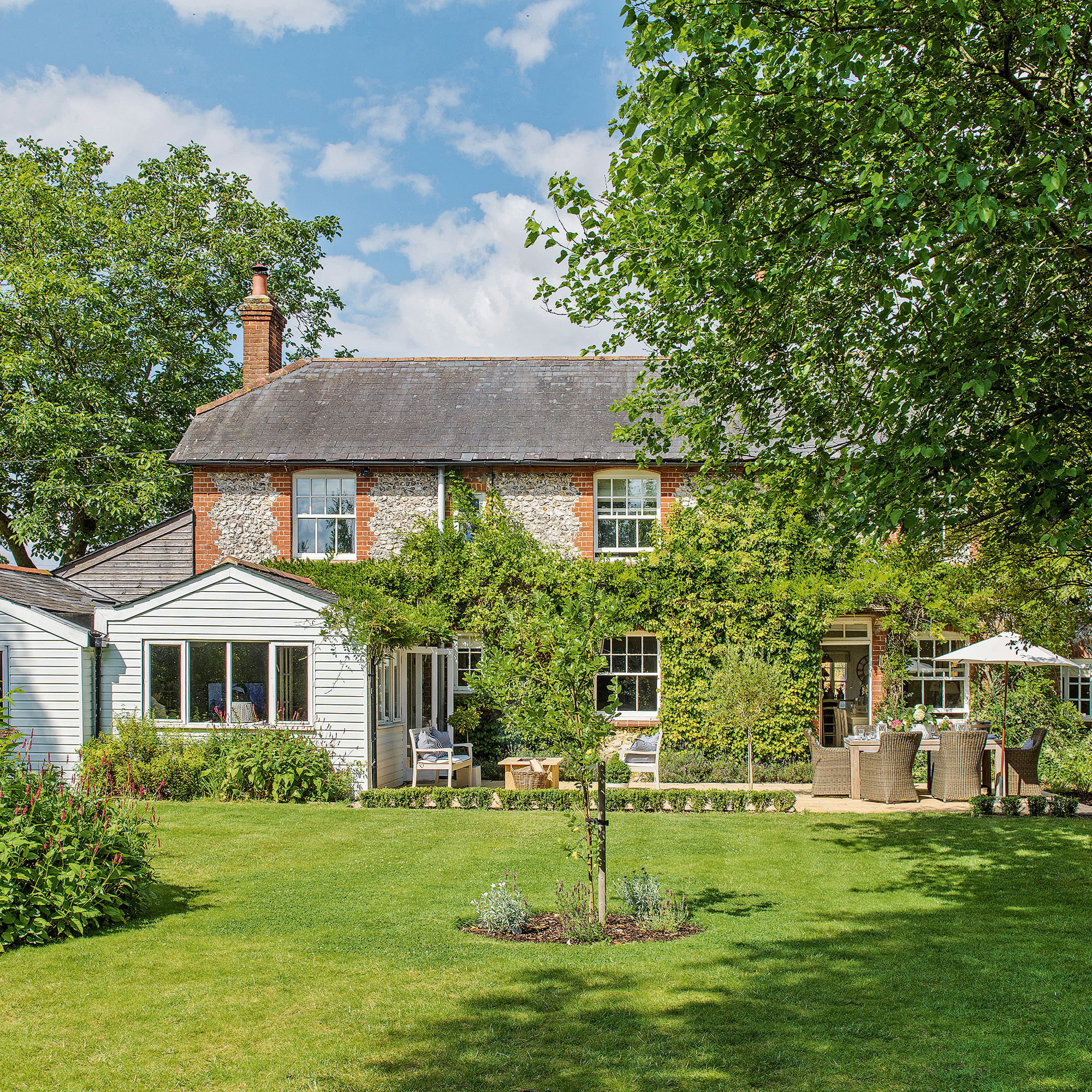 exterior of house with mature back garden