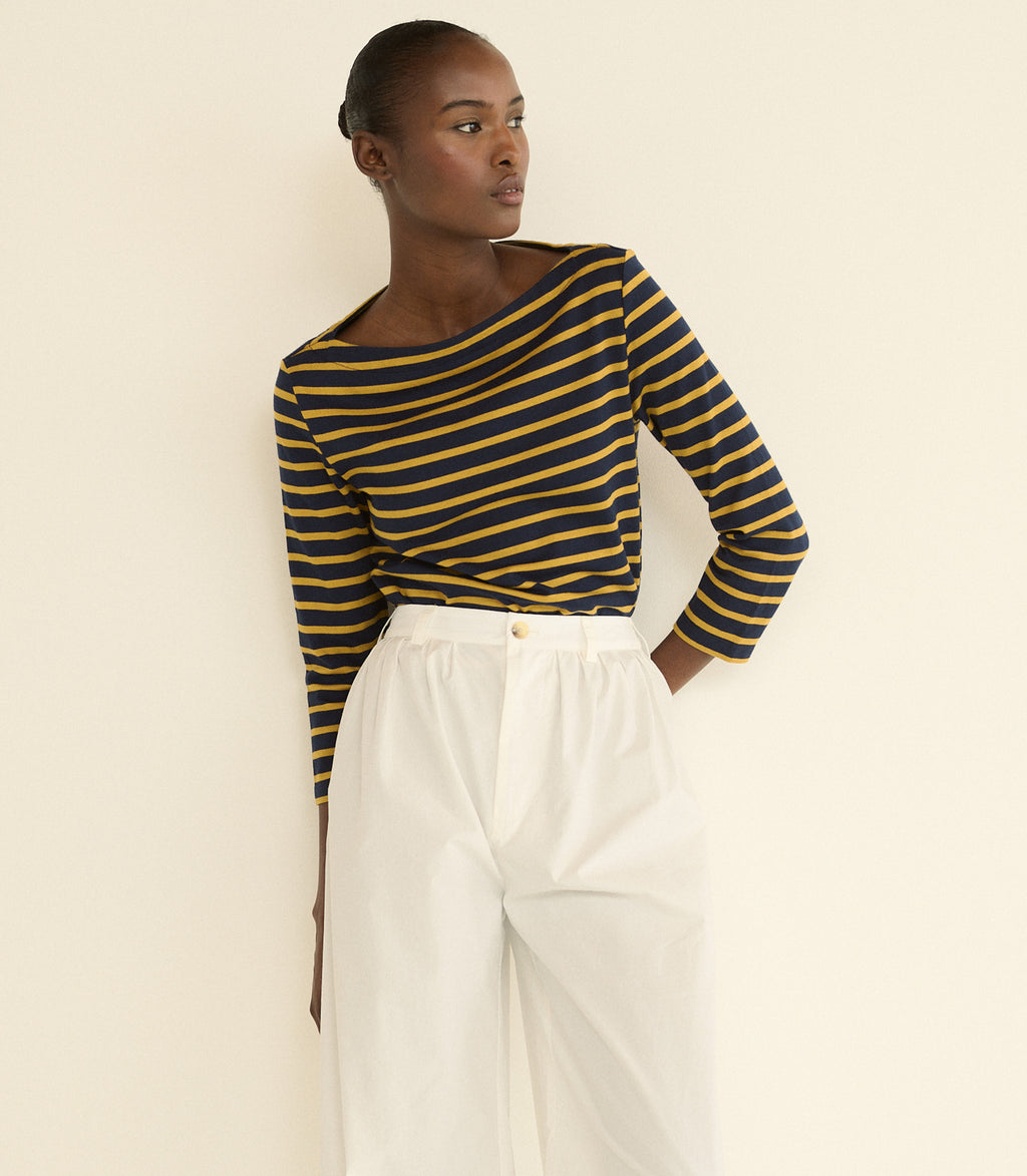 Donnie Tee -- Navy Breton Stripe