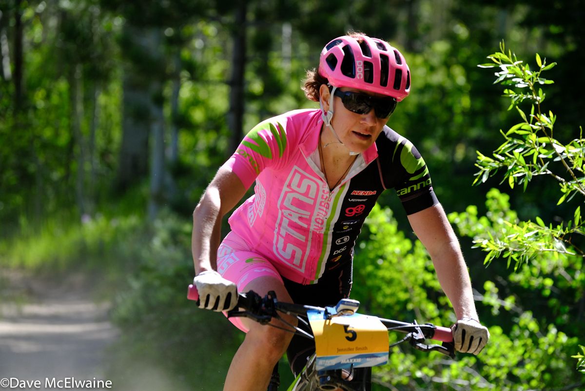 Veteran Jenny Smith (Stans NoTubes) riding to a 4th place finish
