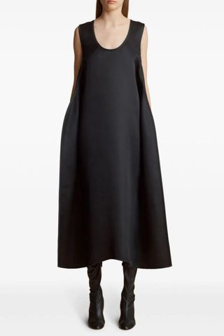 Khaite Coli Midi Dress in Black