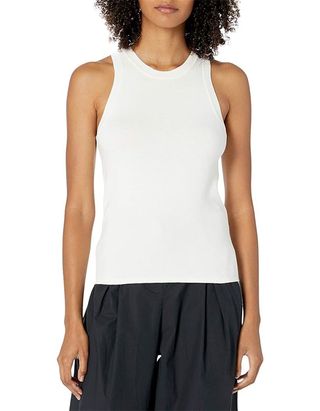 The Drop Women's Gina Fitted Sleeveless High-Neck Cut-In Sweater Tank, Ivory, Xs