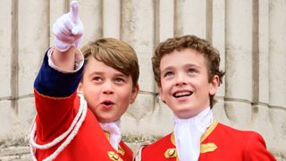Prince George and a fellow Page of Honour at King Charles' Coronation