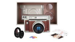 Lomo’Instant Wide Glass and accessories on white background