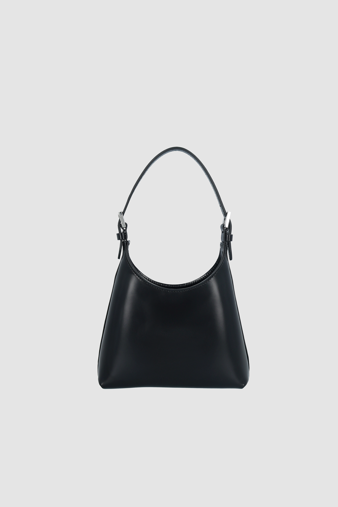 Baby Camryn Black Semi Patent Leather Top-Handle Bag