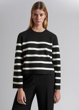 Wide-Sleeve Knit Sweater