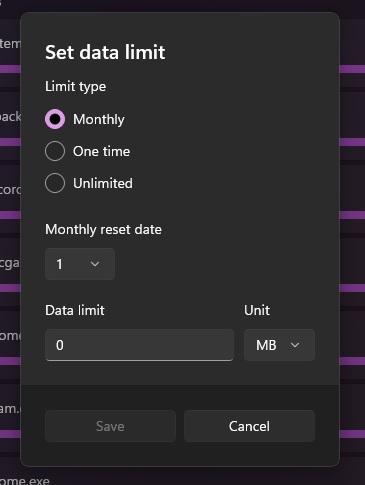 windows data usage