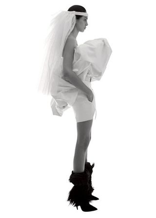 White, Standing, Shoulder, Leg, Footwear, Fashion, Arm, Black-and-white, Joint, Dress,