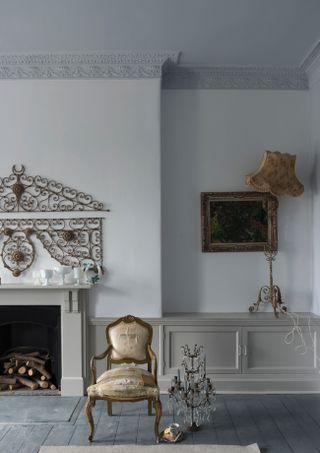 Room in a period property painted in Farrow and Ball Wevet