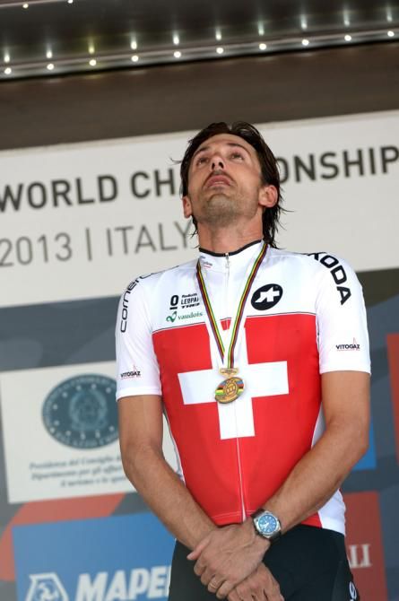 Fabian Cancellara (Switzerland) earned the bronze medal at the 2013 time trial Worlds