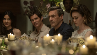 Sam Levitt (played by) Olivia Munn, Owen Ashe (James Marsden), Andrew "Coop" Cooper (Jon Hamm) and Grace Porter ( Heather Lind) are the... ahem... some of the "Friends and Neighbors" in season 2 of the hit show