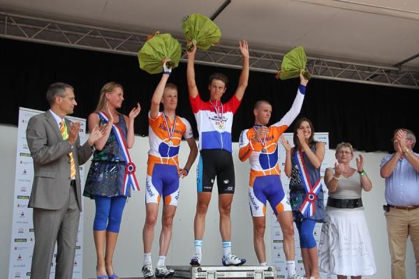 The podium of the 2010 Dutch road championships