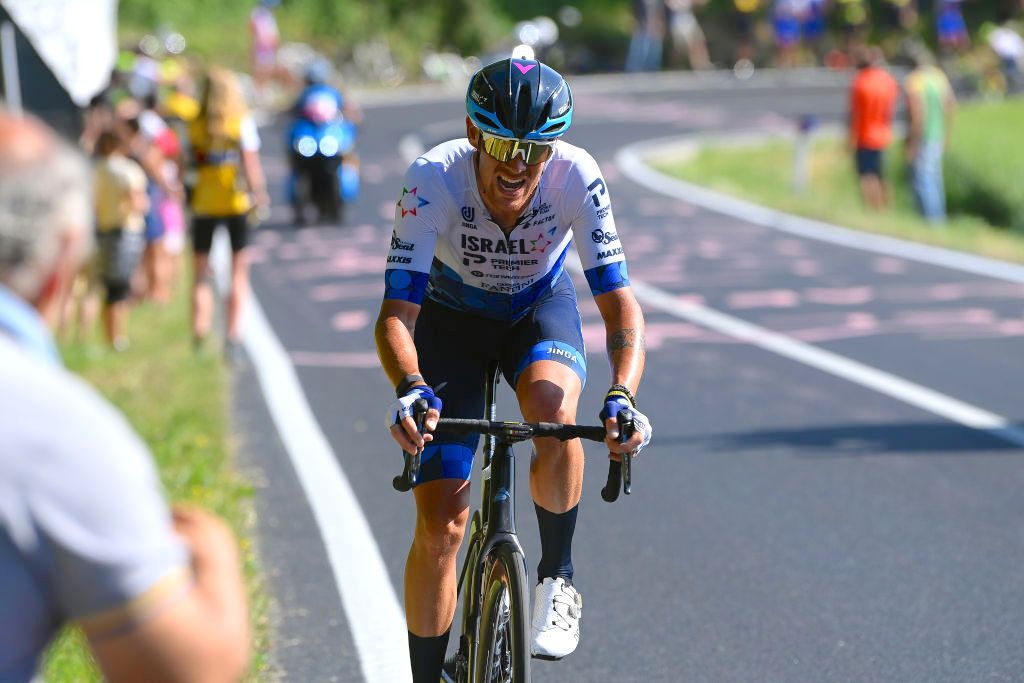 JESI, ITALY - MAY 17: Alessandro De Marchi of Italy and Team Israel - Premier Tech competes in the breakaway during the 105th Giro d&#039;Italia 2022, Stage 10 a 196km stage from Pescara to Jesi 95m / #Giro / #WorldTour / on May 17, 2022 in Jesi, Italy. (Photo by Tim de Waele/Getty Images)