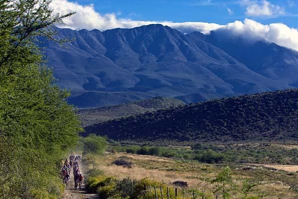Racers amid some beautiful scenery in South Africa