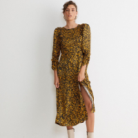 Brushed Animal Print Ochre Yellow Midi Dress: £79.50
