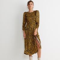 Brushed Animal Print Ochre Yellow Midi Dress: £79.50 £59.63 | Oliver Bonas