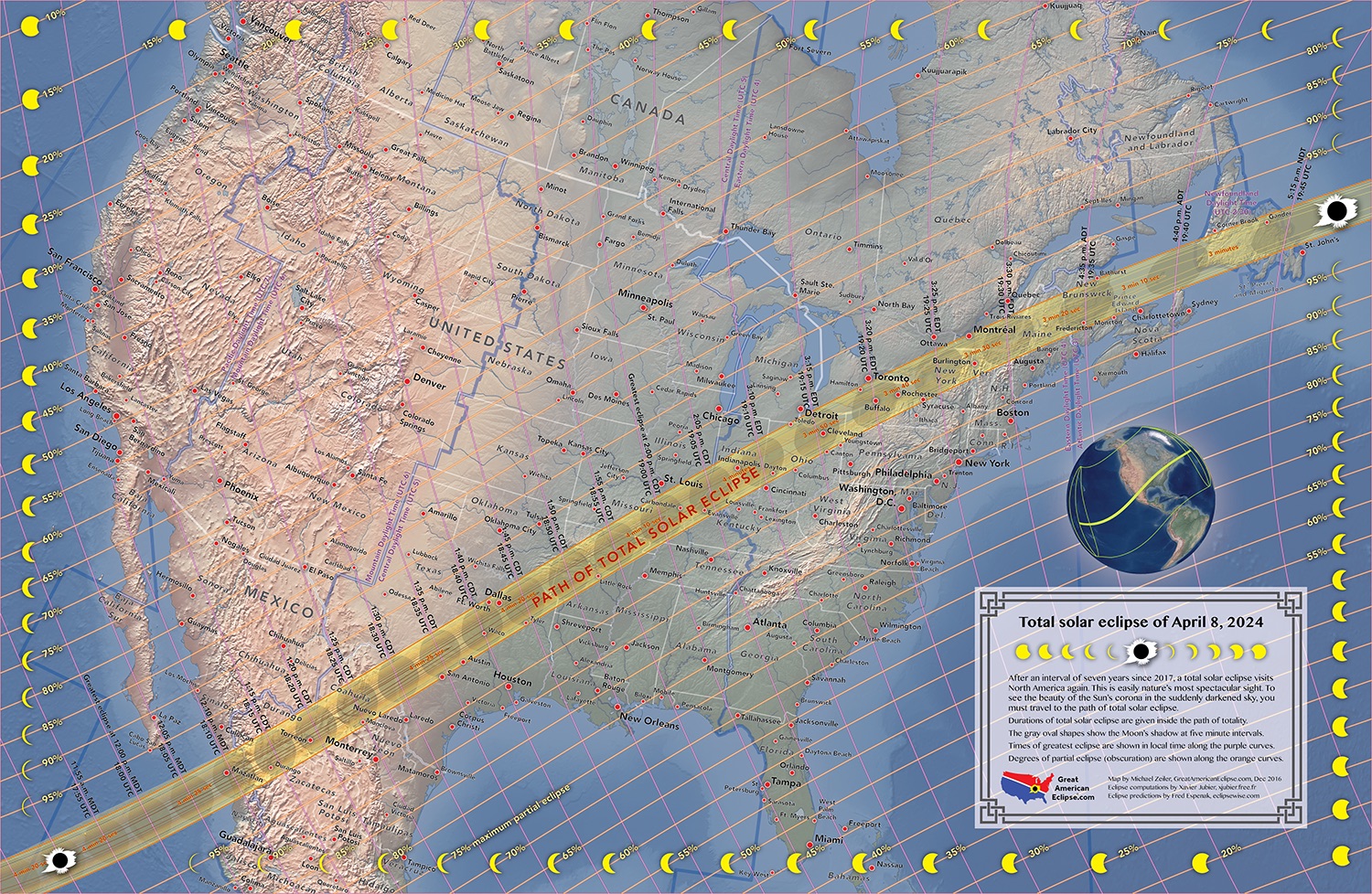 A total solar eclipse will be visible on April 8, 2024, over Mexico, the United States and Canada.
