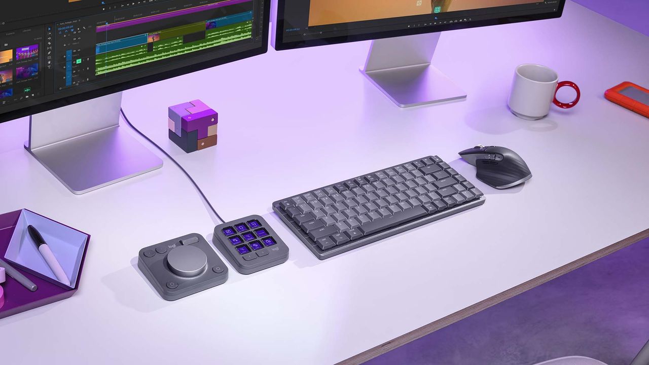 Logitech MX Creative Console laid flat. - Black