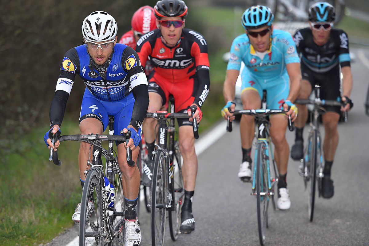 The breakaway led by Gianluca Brambilla (Etixx-Quickstep)