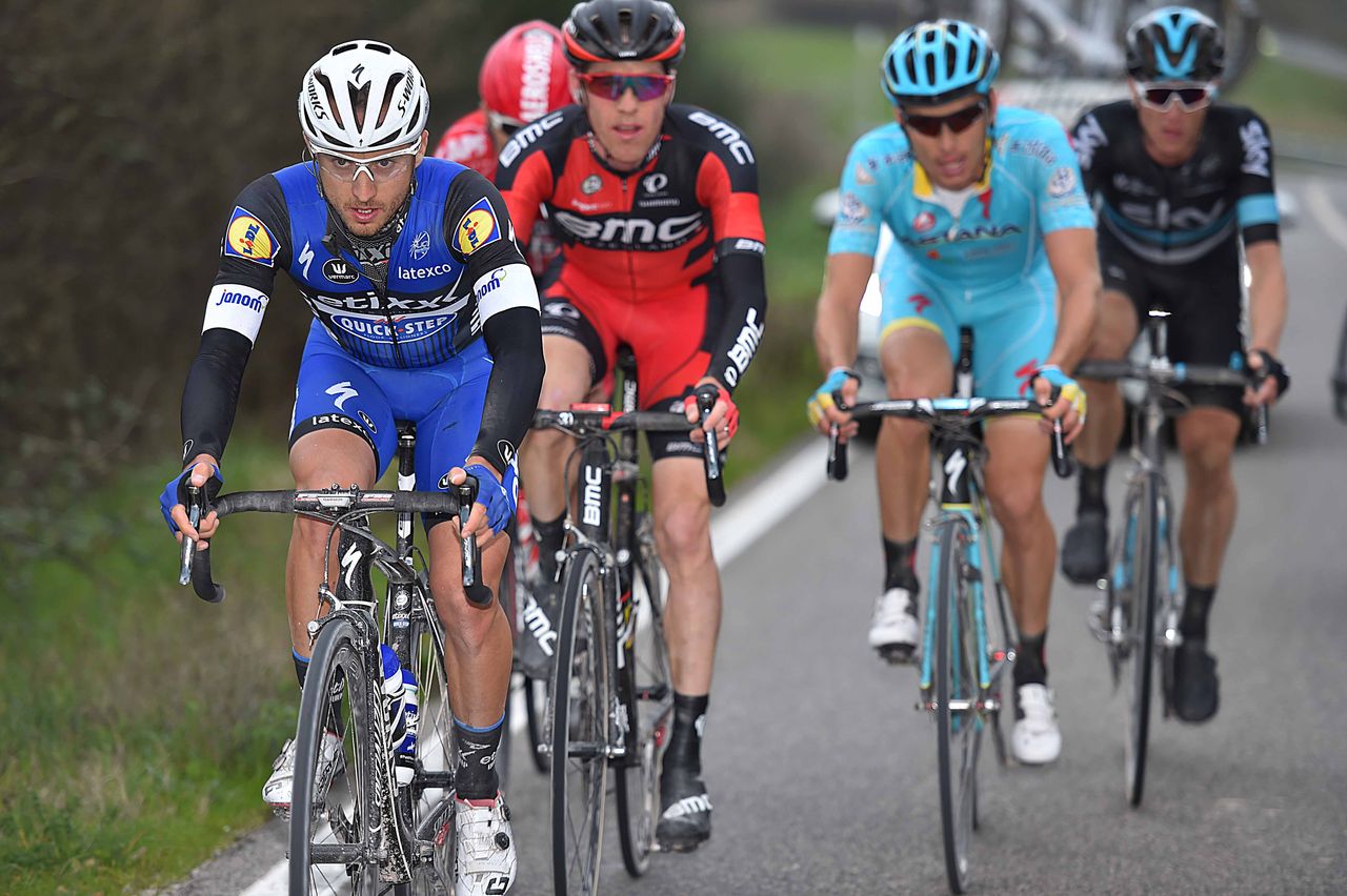 The breakaway led by Gianluca Brambilla (Etixx-Quickstep)