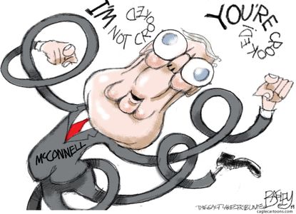 Political Cartoon U.S. Crooked McConnell Senate SCOTUS Picks