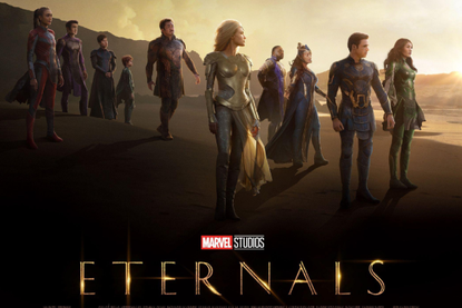 the Eternals film cast on the official movie poster