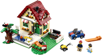 Light up the barbecue with the LEGO light brick; check out the cool blue convertible; fold out to access the detailed interior.