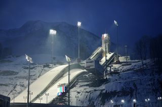 Springboard complex "RusSki Gorki," which will be used for ski jumping in Sochi, shown here on Feb. 2, 2012.