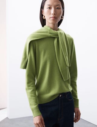 Pure Cashmere Textured Crew Neck Jumper