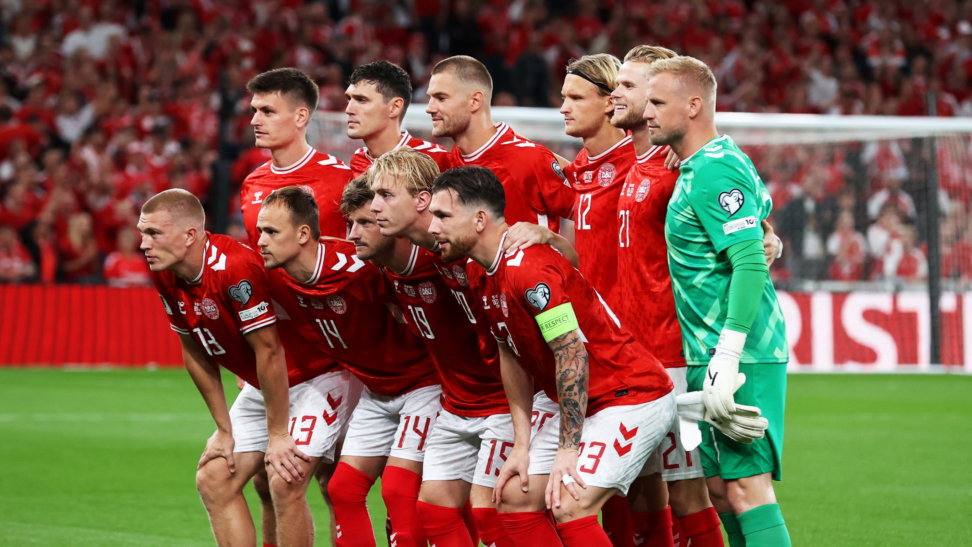 COPENHAGEN, DENMARK - SEPTEMBER 05: The Denmark Team Picture during a 2026 FIFA World Cup Qualifying match between Denmark and Scotland at Parken Stadium, on September 05, 2025, in Copenhagen, Denmark. (Photo by Craig Williamson/SNS Group via Getty Images)
