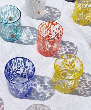 Murano painted glass on a tablescape