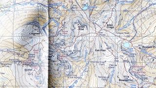 1:40,000 scale map of Scafell, UK