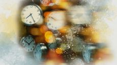 Multiple blurred clocks to indicate time is running out.