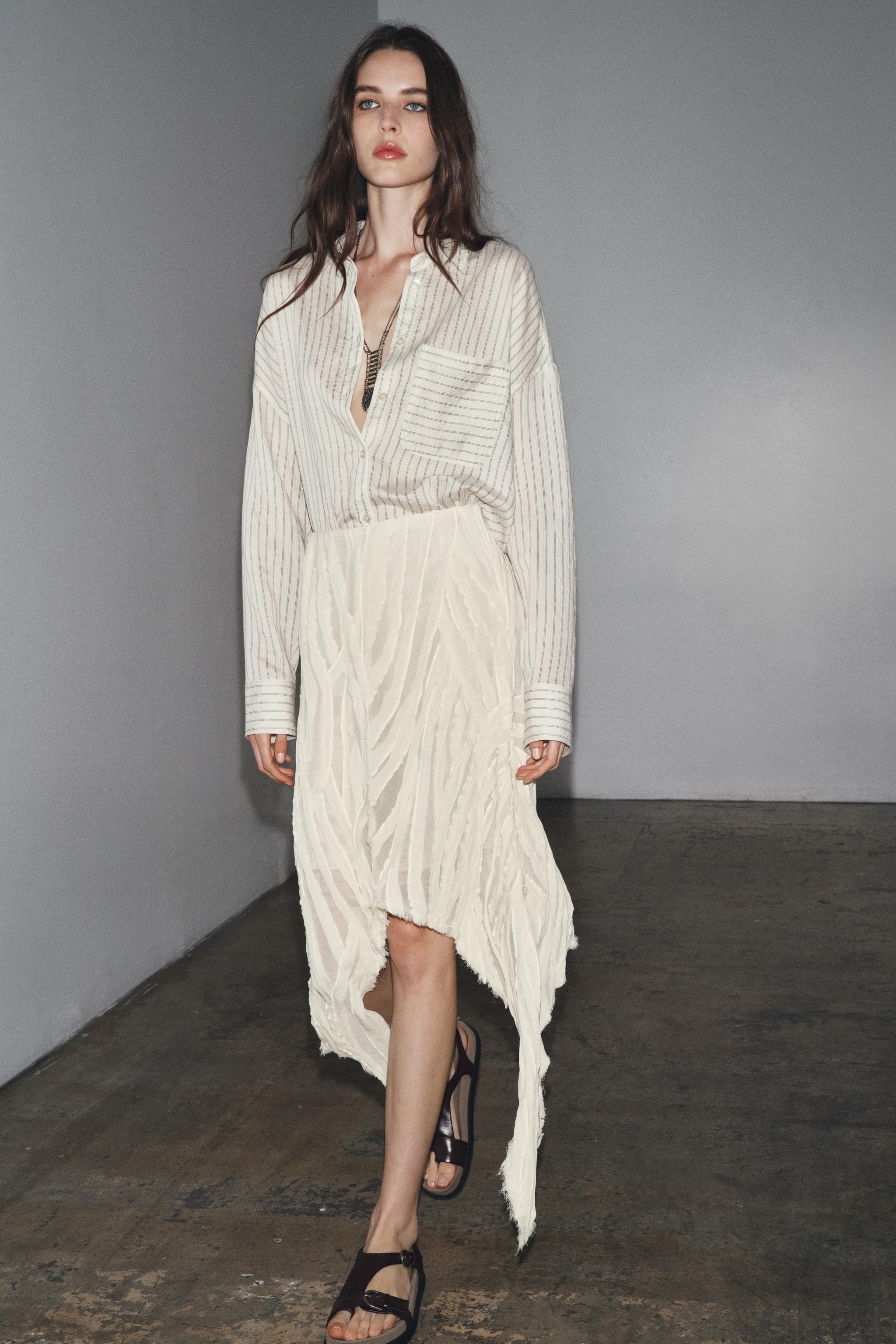 Zw Collection Asymmetric Pleated Skirt