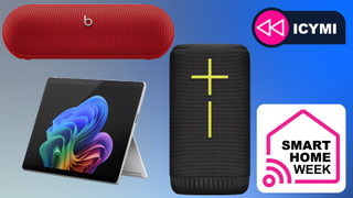 A Beat Pill, Everboom, Surface Pro 11, and the Smart Home Week logo all together