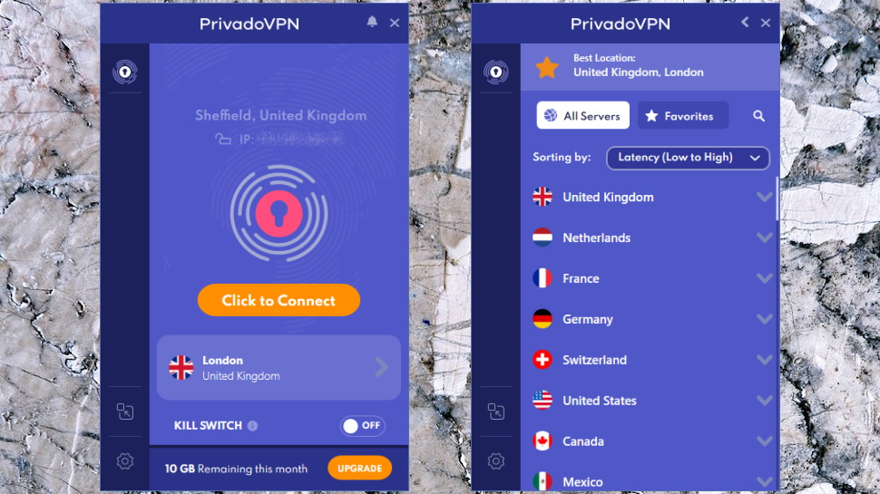 PrivadoVPN Windows App