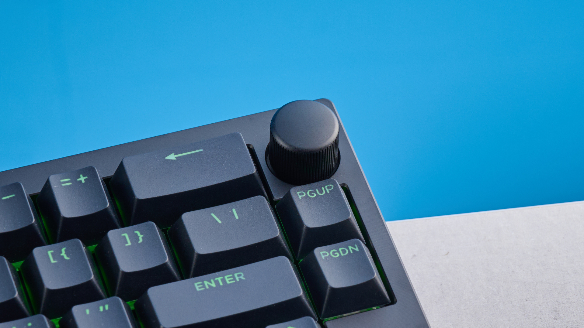 Lemokey P2 HE on a stone surface with a blue background