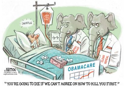 Political Cartoon U.S. Obamacare ACA Health care GOP House Senate