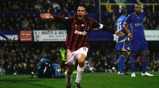 Pippo Inzaghi celebrating scoring against Portsmouth in 2008