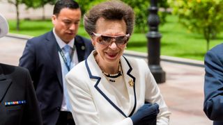 SANTIAGO, CHILE - NOVEMBER 28: Princess Anne, Princess Royal arrives to the Palacio de La Moneda to be welcomed in audience by the President of Chile Sebastián Piñera on November 28, 2018 in Santiago, Chile.