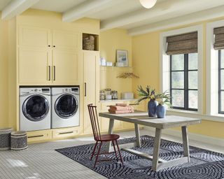 Laundry room painted yellow