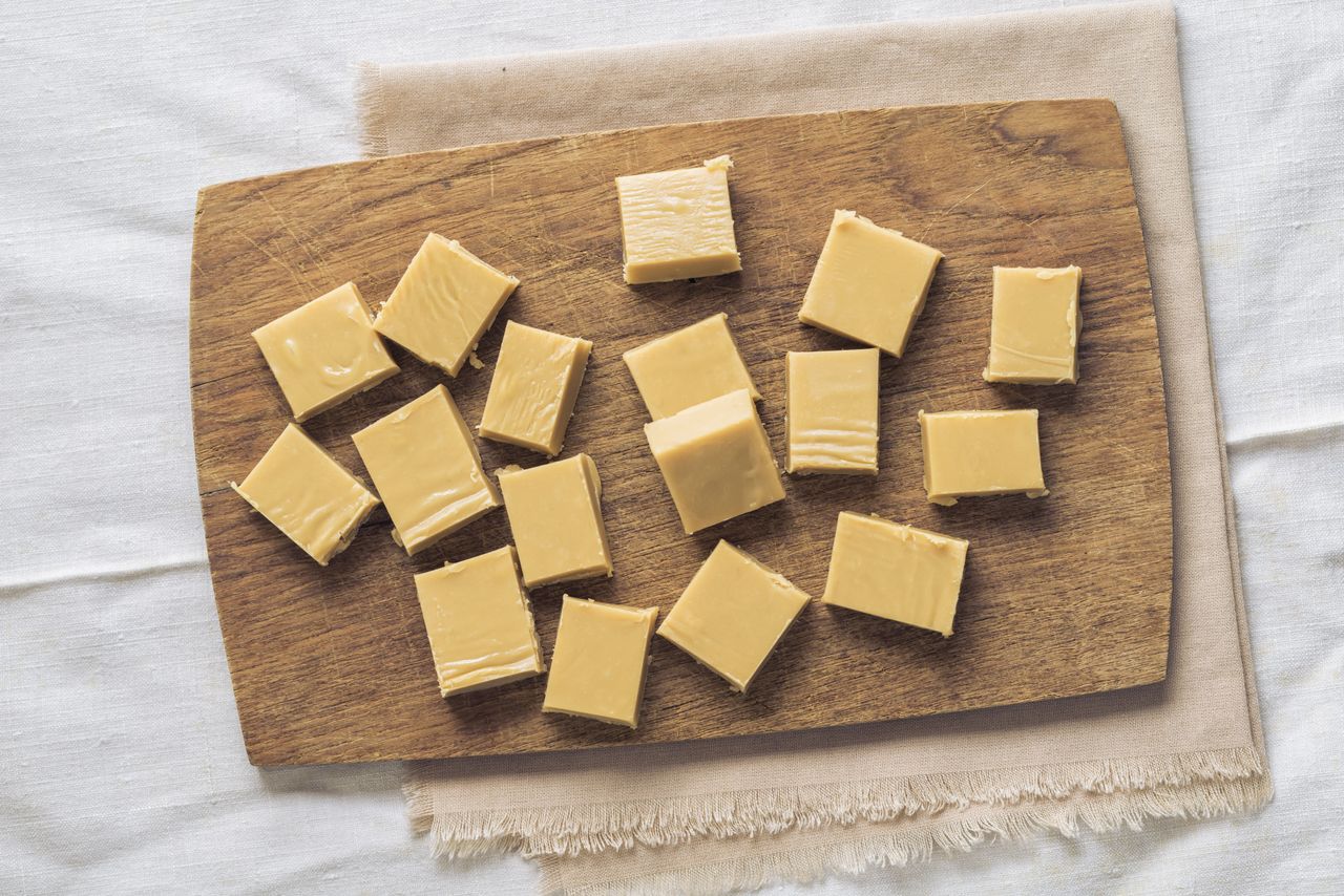 Small pieces of homemade coffee fudge