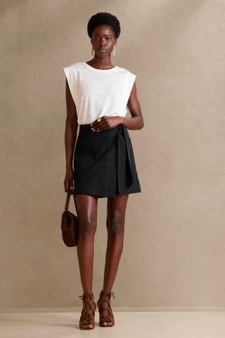 Banana Republic Sale | Tessa Cotton Linen Mini Skirt 