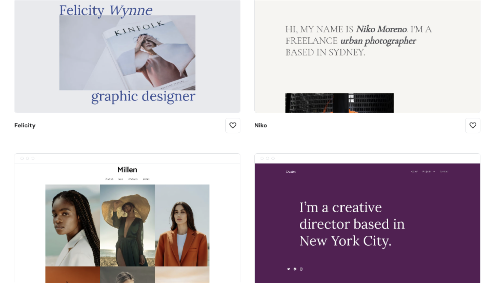 Selection of templates